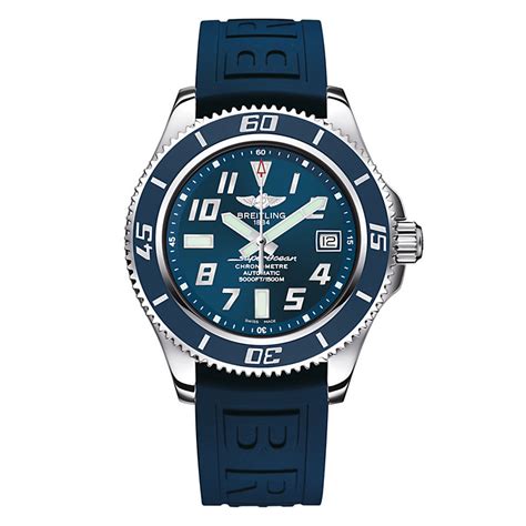 breitling superocean 42 mens blue rubber strap watch|Breitling super ocean automatic 48.